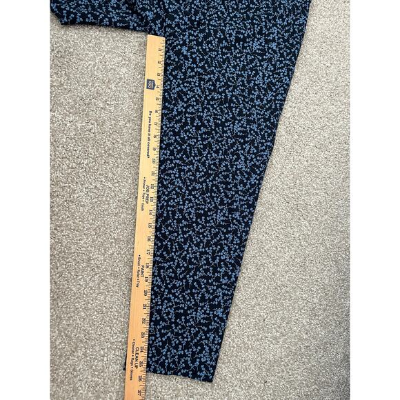 J. Jill Comfort Stretch Pull On Pant Elastic Waist Blue Floral Size 12 Petite - Picture 9 of 11